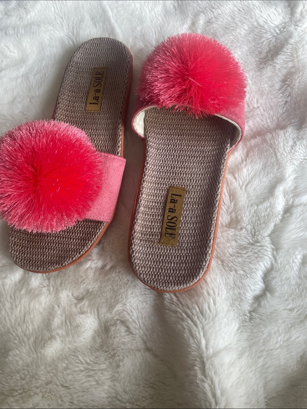 La-a Sole  Pink Pom-pom sandals size 40/41